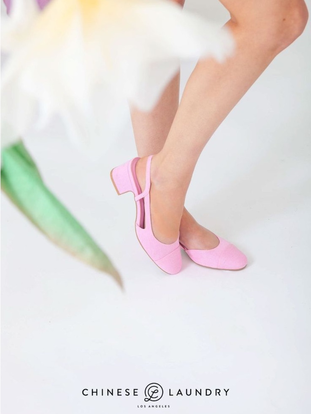 Chinese Laundry Pink Slingback Low Block Heel Mules